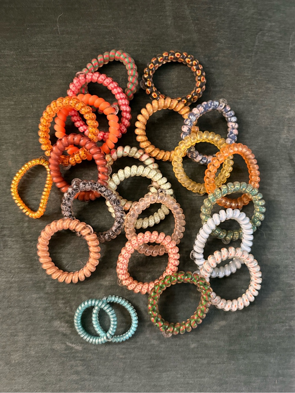 Multi-Color Coiled Hair Rings Pack - Women’s Stretch Hair Ties
